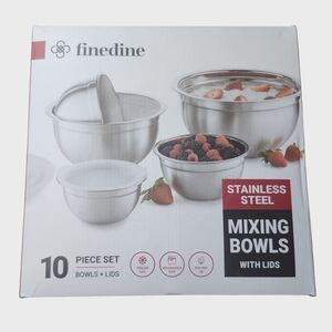 Finedine 10pc Stainless Steel Mixing Bowl Set